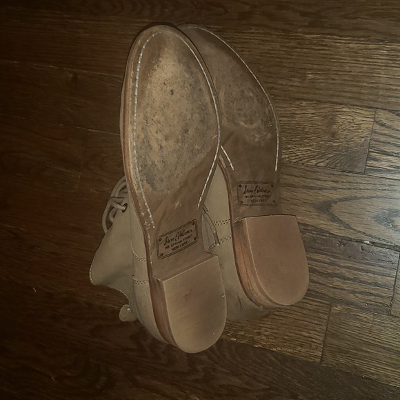 SAM EDELMAN tan lace up leather booties Size 8. - Picture 4 of 5